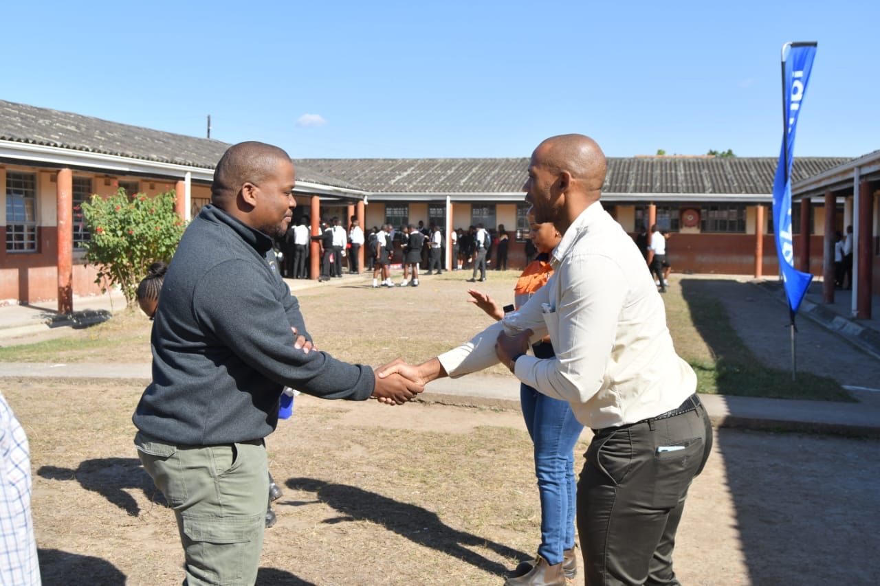 WhatsApp Image 2026-08-11 at 12.22.56 SAPPI GM Mr. Gumede (right), with LAMAZWIDE PROJECTS CEO